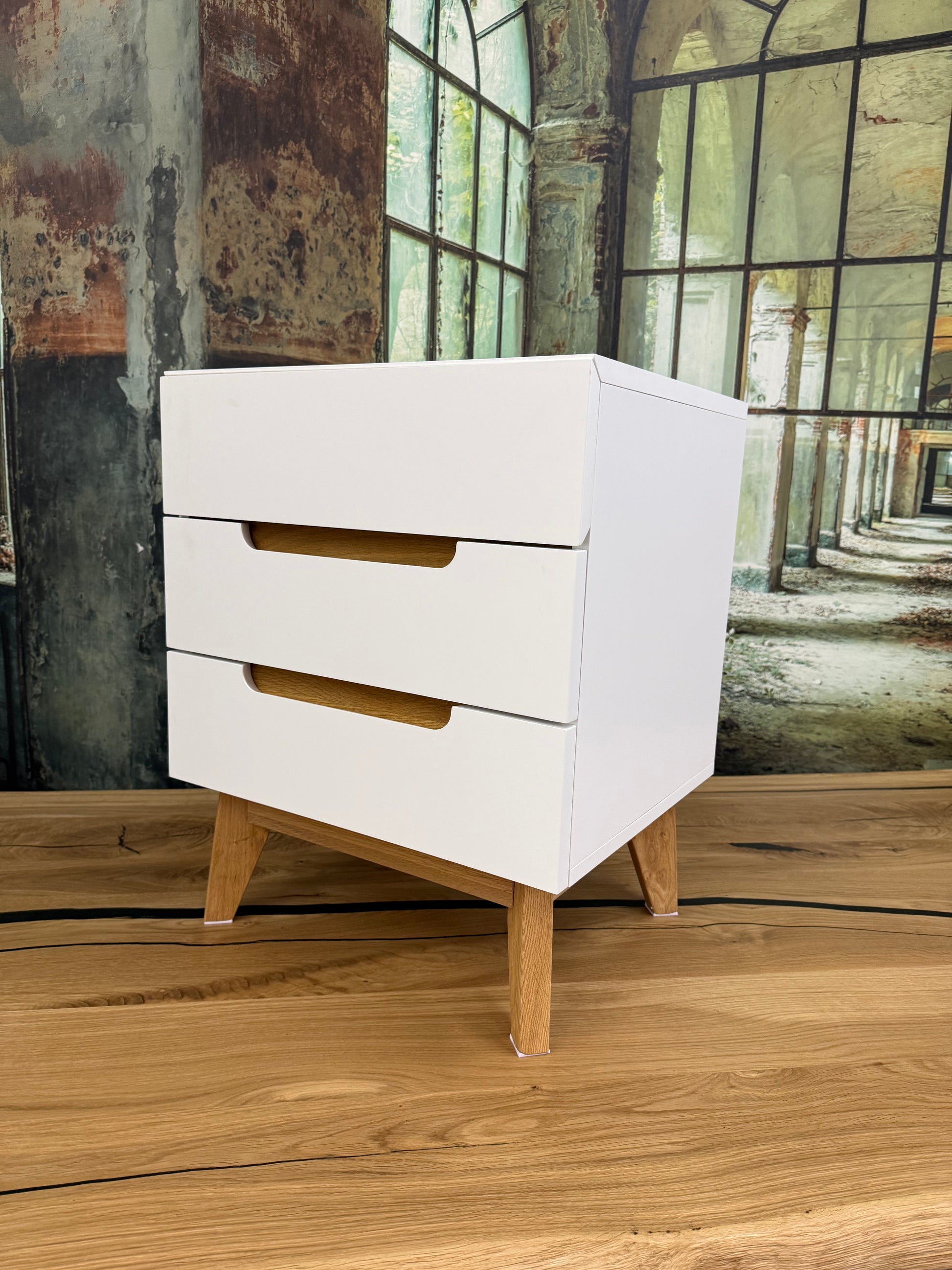 Nachttisch Nachtkommode Kommode +Griffmulden +Softclose +Holzfüße +Hol – möbel-outlet-24